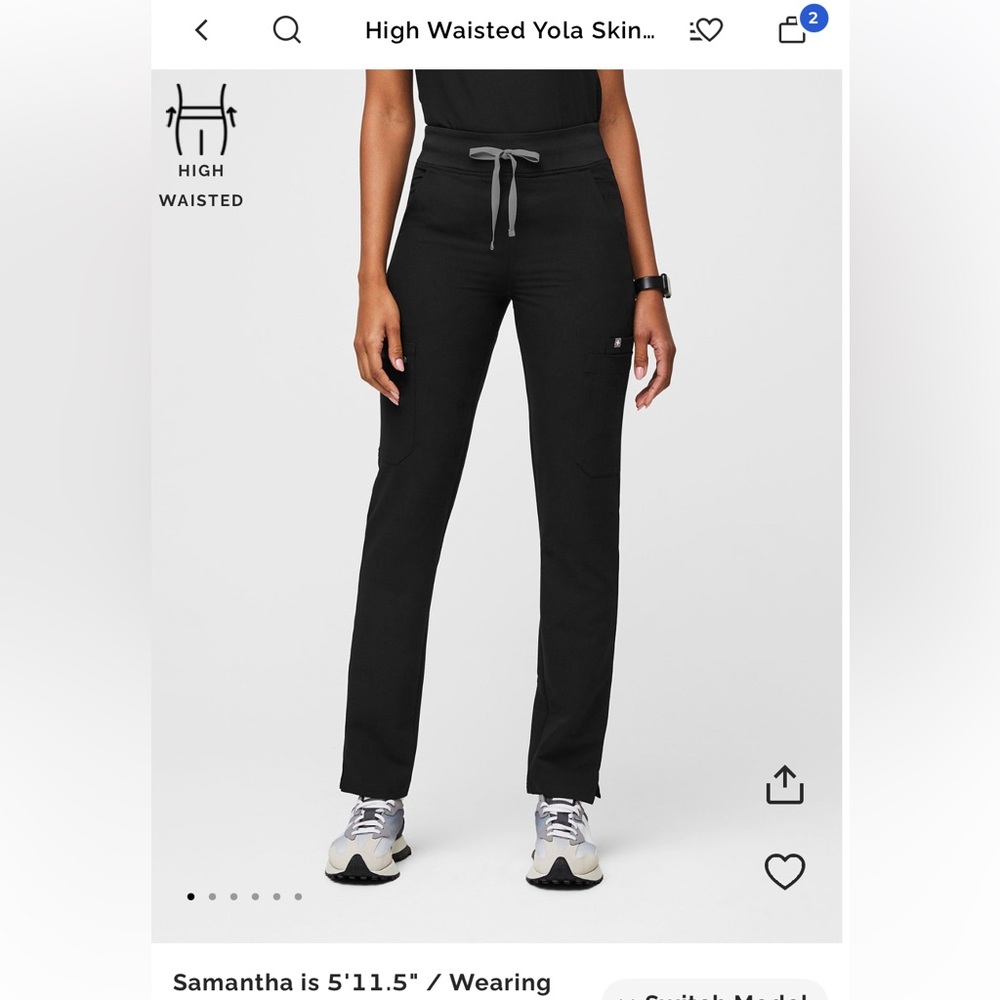 Figs Women's Classic Black Straight Leg Pants